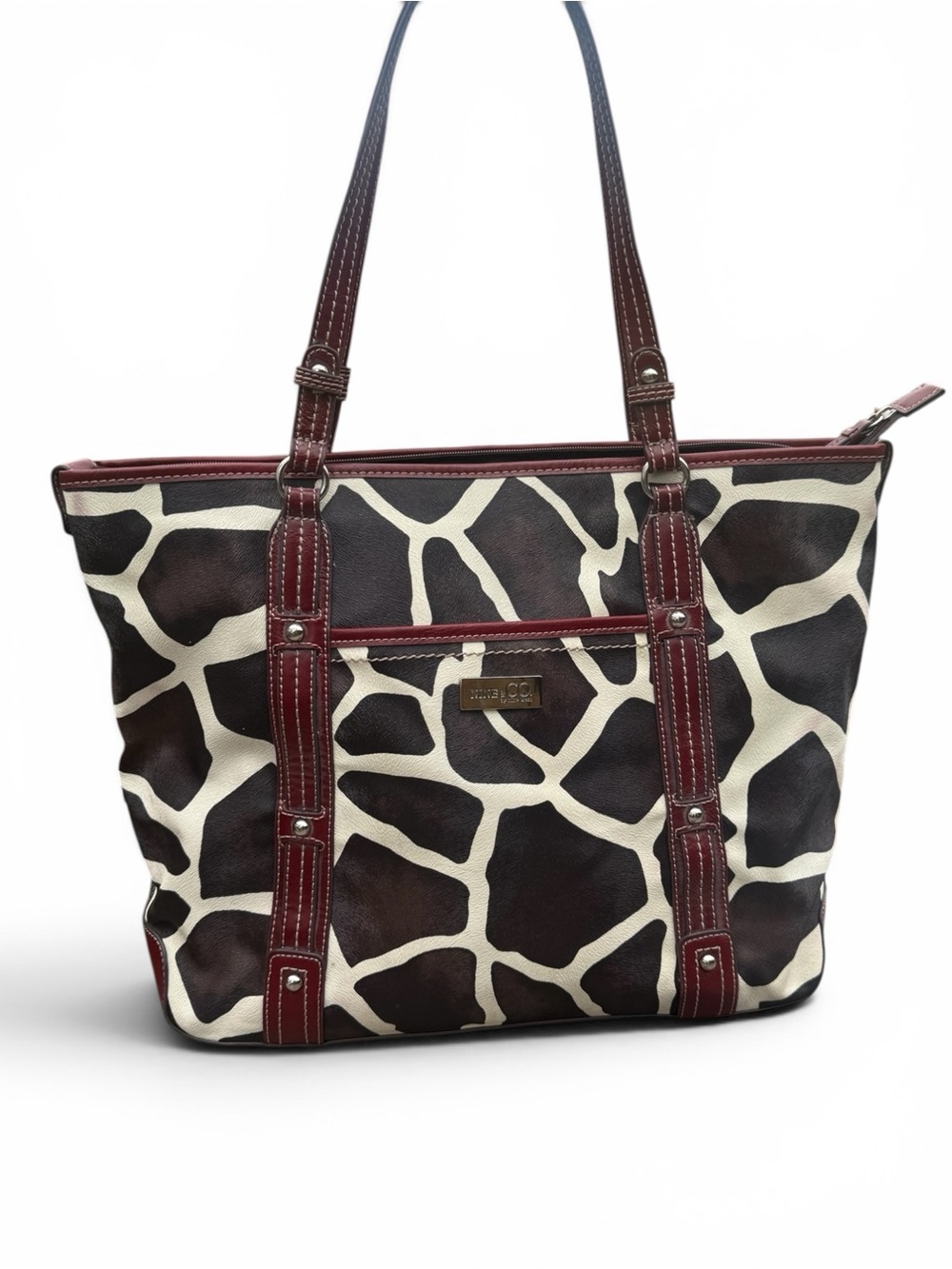 GUC Nine & Co. Janis Giraffe Print Tote Large Bag